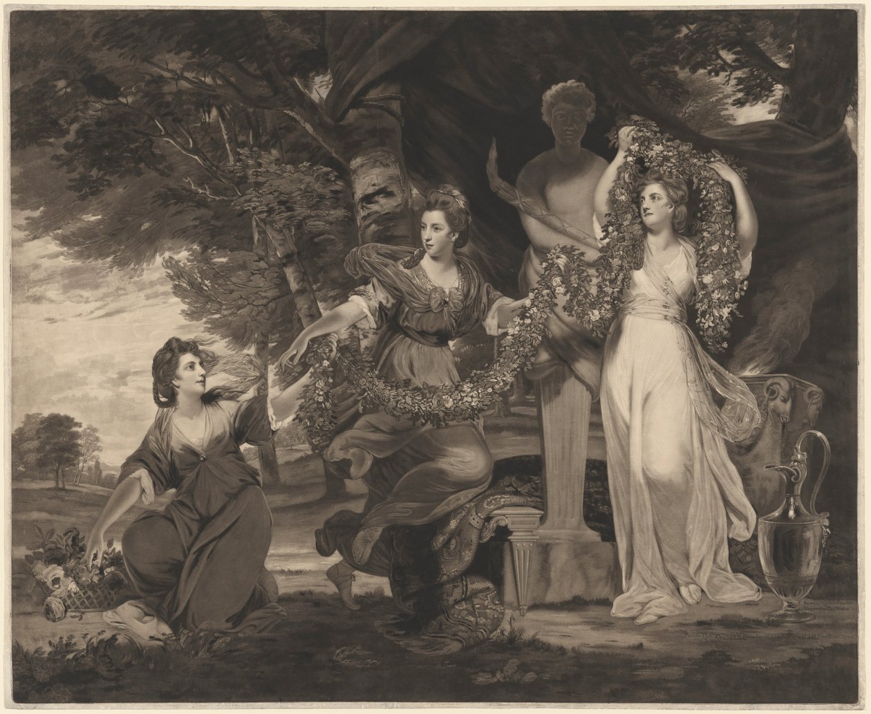 Un sacrificio a Hymen (Tres hijas de Sir William Montgomery) de Thomas Watson after Sir Joshua Reynolds