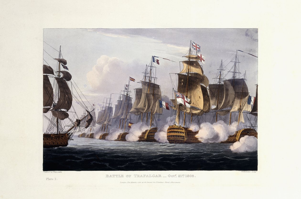 La Batalla de Trafalgar, 21 de octubre de 1805, 1816 de Thomas Whitcombe