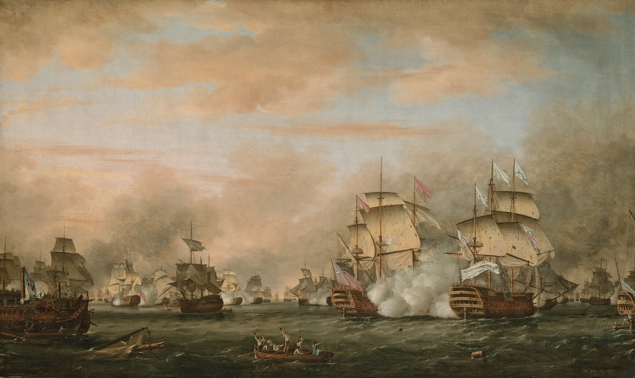La batalla de los Saintes, 9-12 de abril de 1782 de Thomas Whitcombe