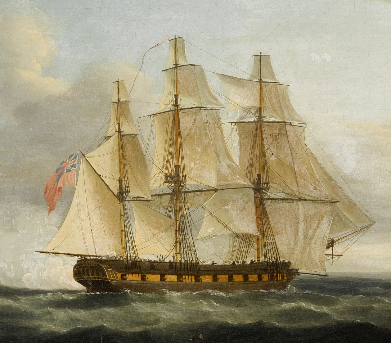 Captura de la fragata francesa Le Serene por la fragata inglesa Boreas de Thomas Whitcombe