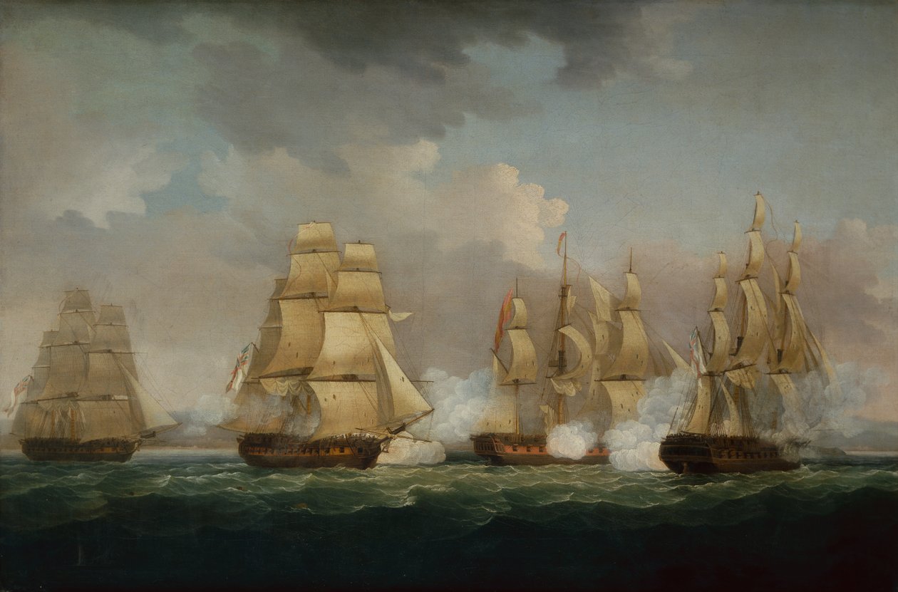La Santa Brigida enfrentada por la Naiad, Alcamene y Triton de Thomas Whitcombe