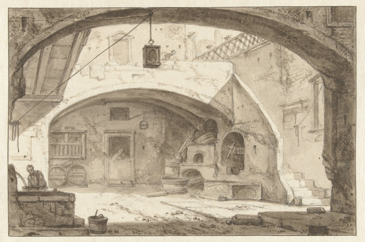 Patio italiano con panadería de Thomas Wijck