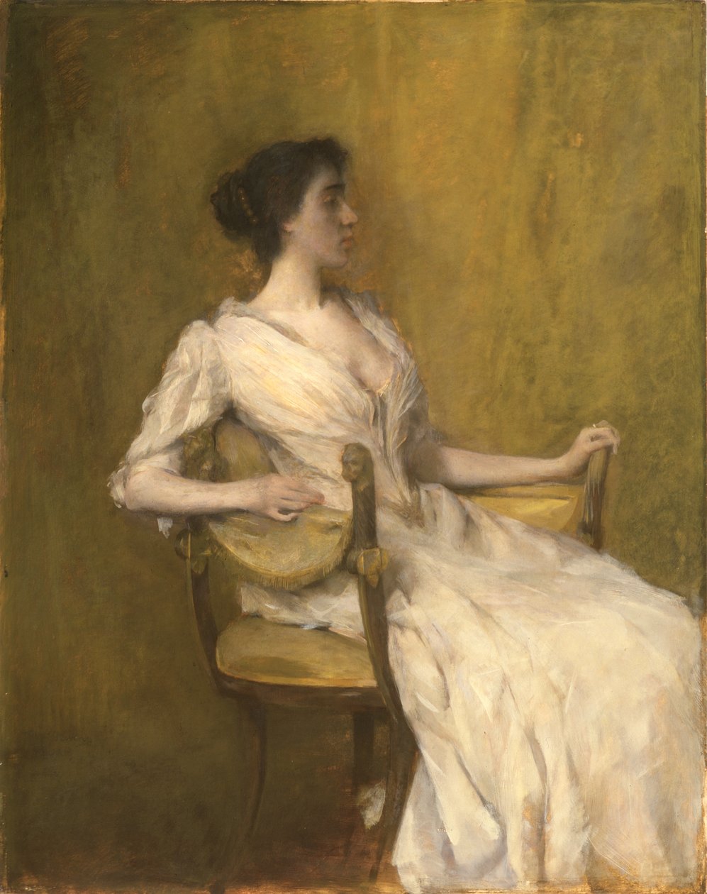 Dama de blanco, c.1901 (óleo sobre tabla) de Thomas Wilmer Dewing