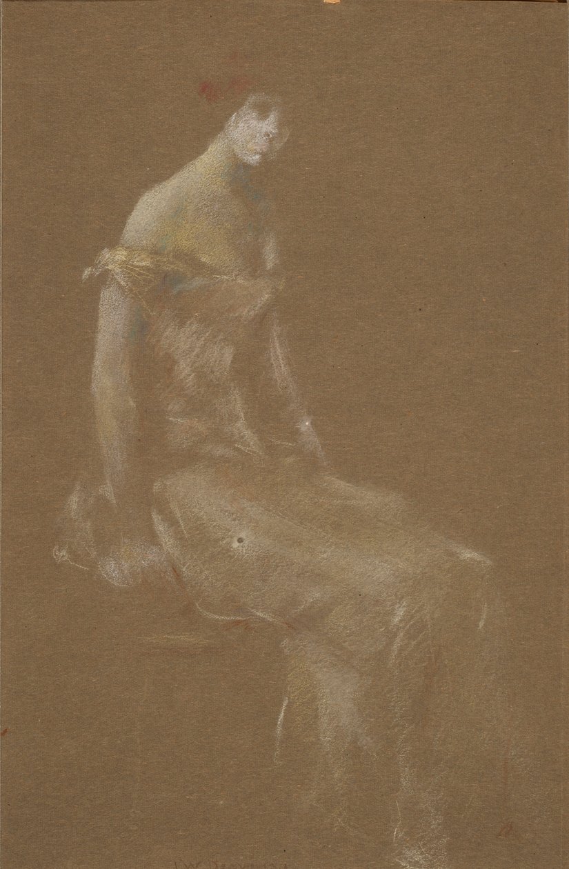 Retrato de una dama de rosa #3 de Thomas Wilmer Dewing