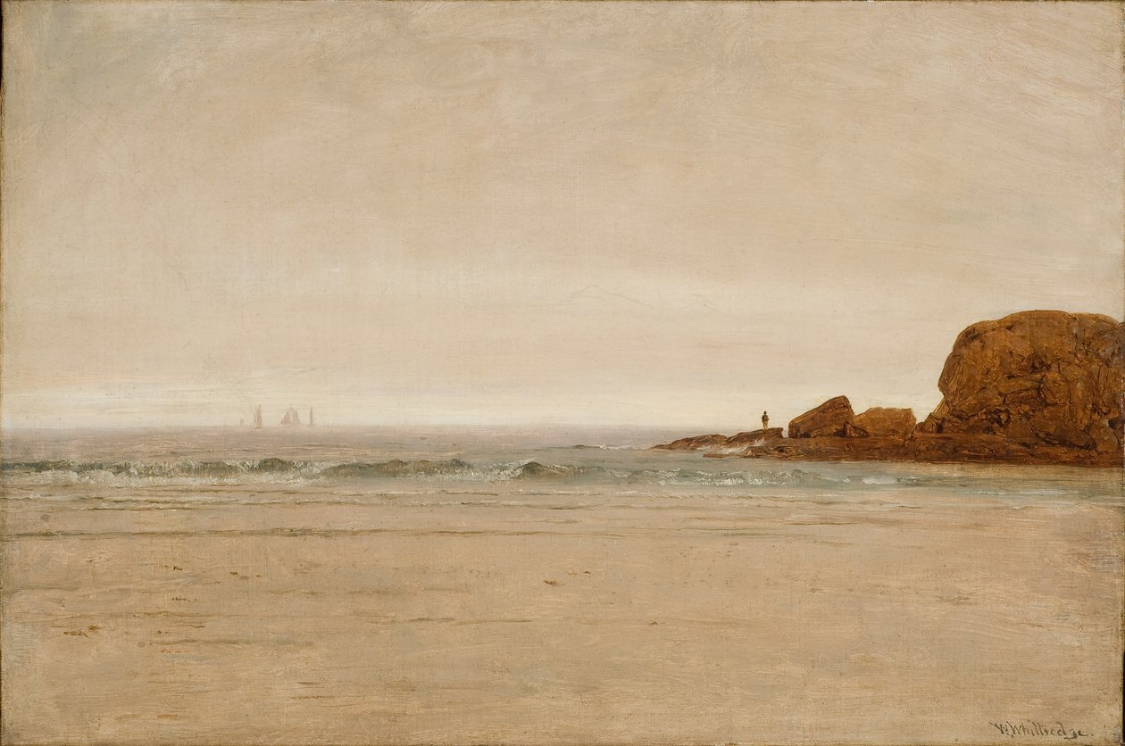 Playa y rocas 1870 (Óleo sobre lienzo) de Thomas Worthington Whittredge