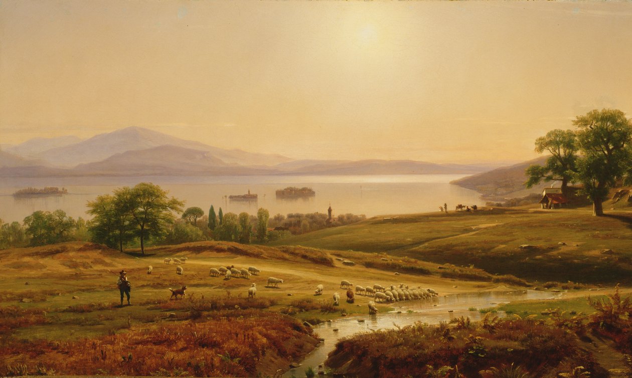 Mañana en el Lago Maggiore, 1860 de Thomas Worthington Whittredge