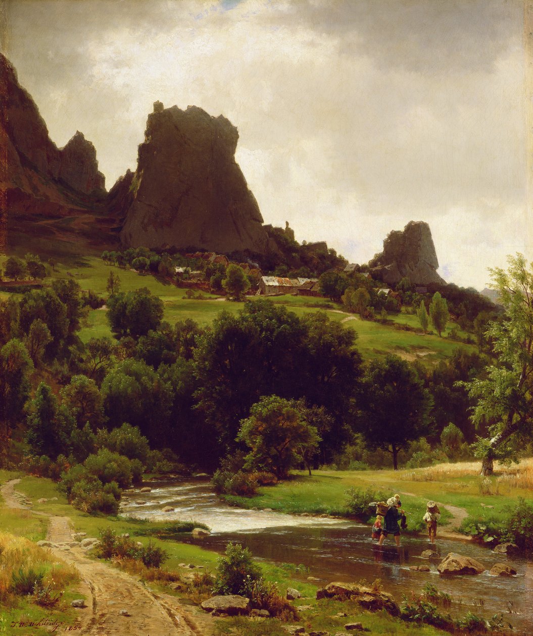 Pastoral de verano (Vista de Kallenfels) 1853 (óleo sobre lienzo) de Thomas Worthington Whittredge