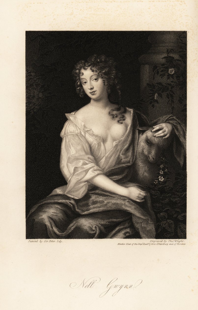Nell Gwyn, actriz de la Restauración, amante del conde de Rochester, amante durante mucho tiempo del rey Carlos II de Inglaterra de Thomas Wright
