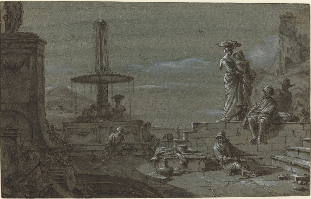 Plaza a la luz de la luna de Thomas Wyck