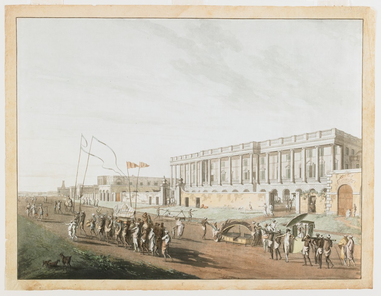 La Nueva Corte y Chandpam Ghaut de las Vistas de Calcuta de Thomas und William Daniell