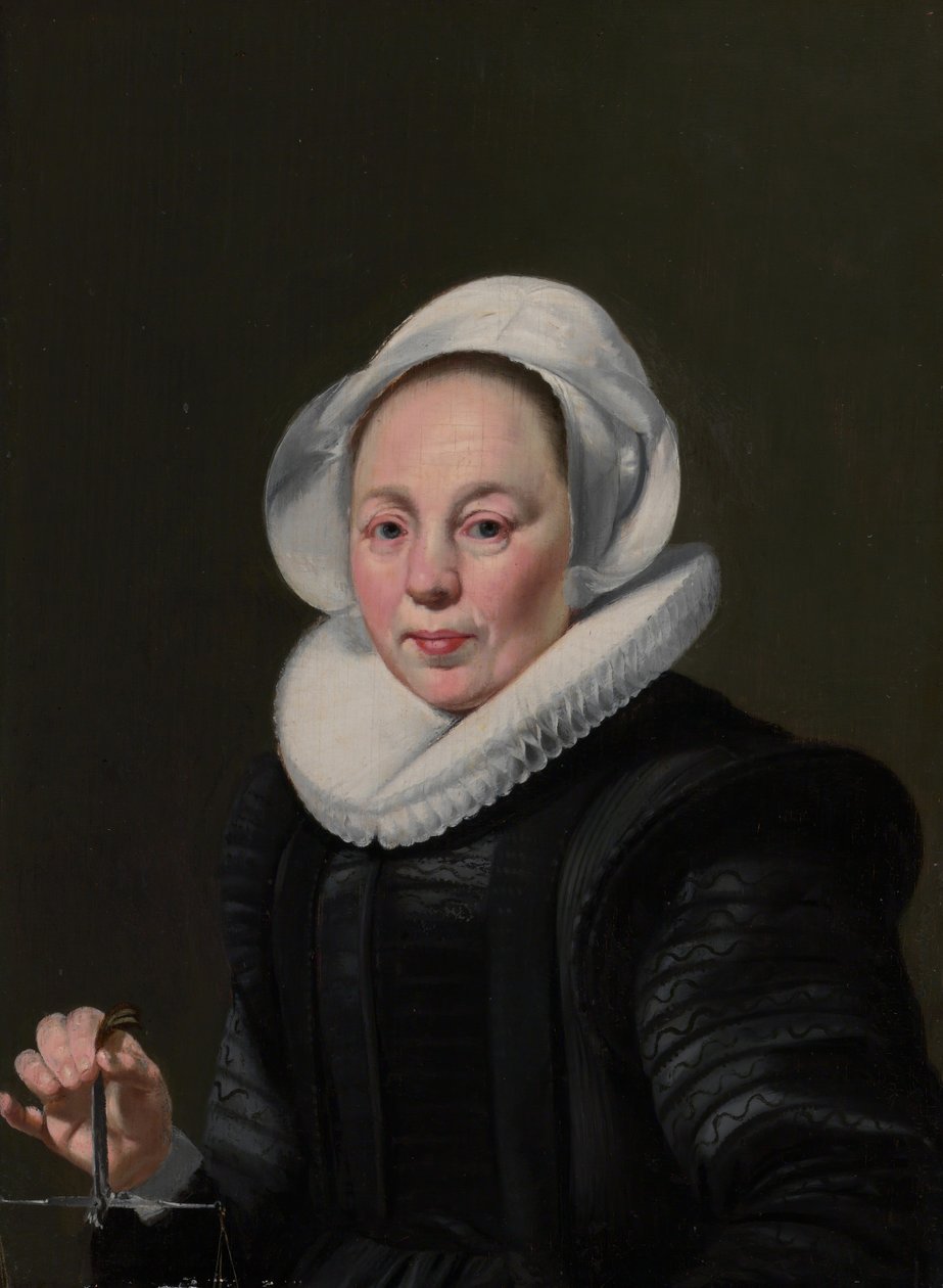 Retrato de una mujer con una balanza de Thomas de Keyser