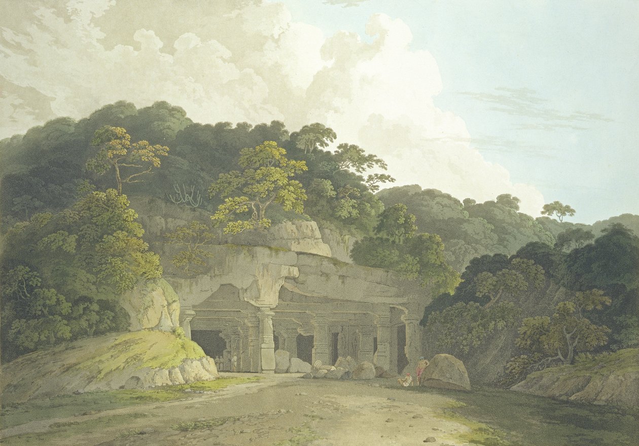 La entrada a la cueva de Elephanta, lámina 58 de 