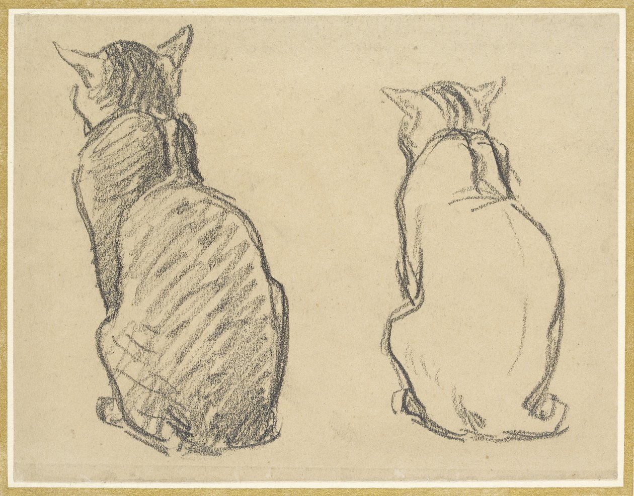 Dos estudios de un gato de Théophile Alexandre Steinlen