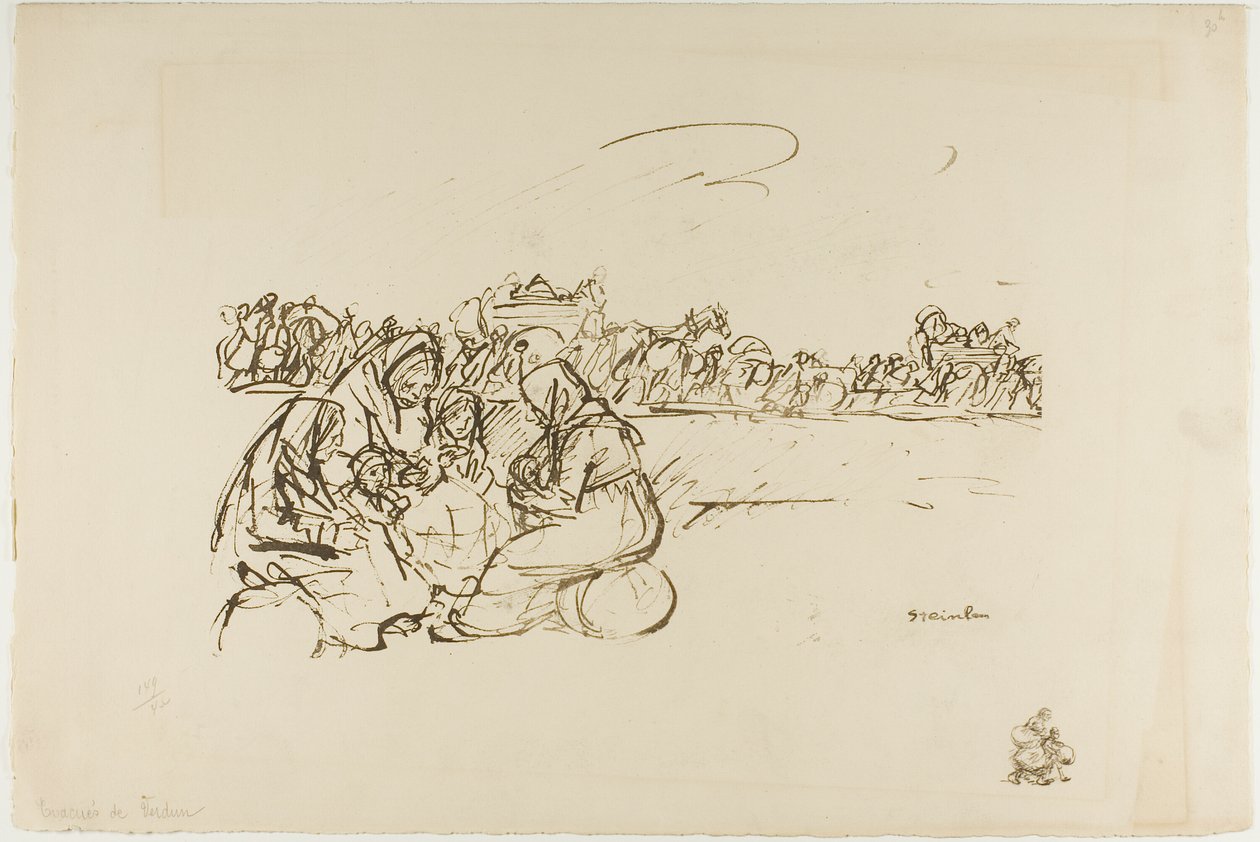 Evacuados de Verdún, plancha treinta de Actualités de Théophile Alexandre Pierre Steinlen