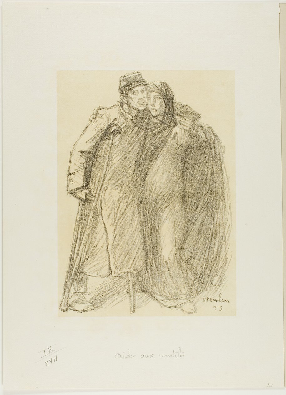 Ayudar a los heridos de Théophile Alexandre Pierre Steinlen