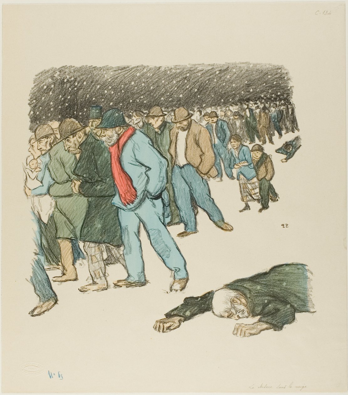 Miseria bajo la nieve de Théophile Alexandre Pierre Steinlen