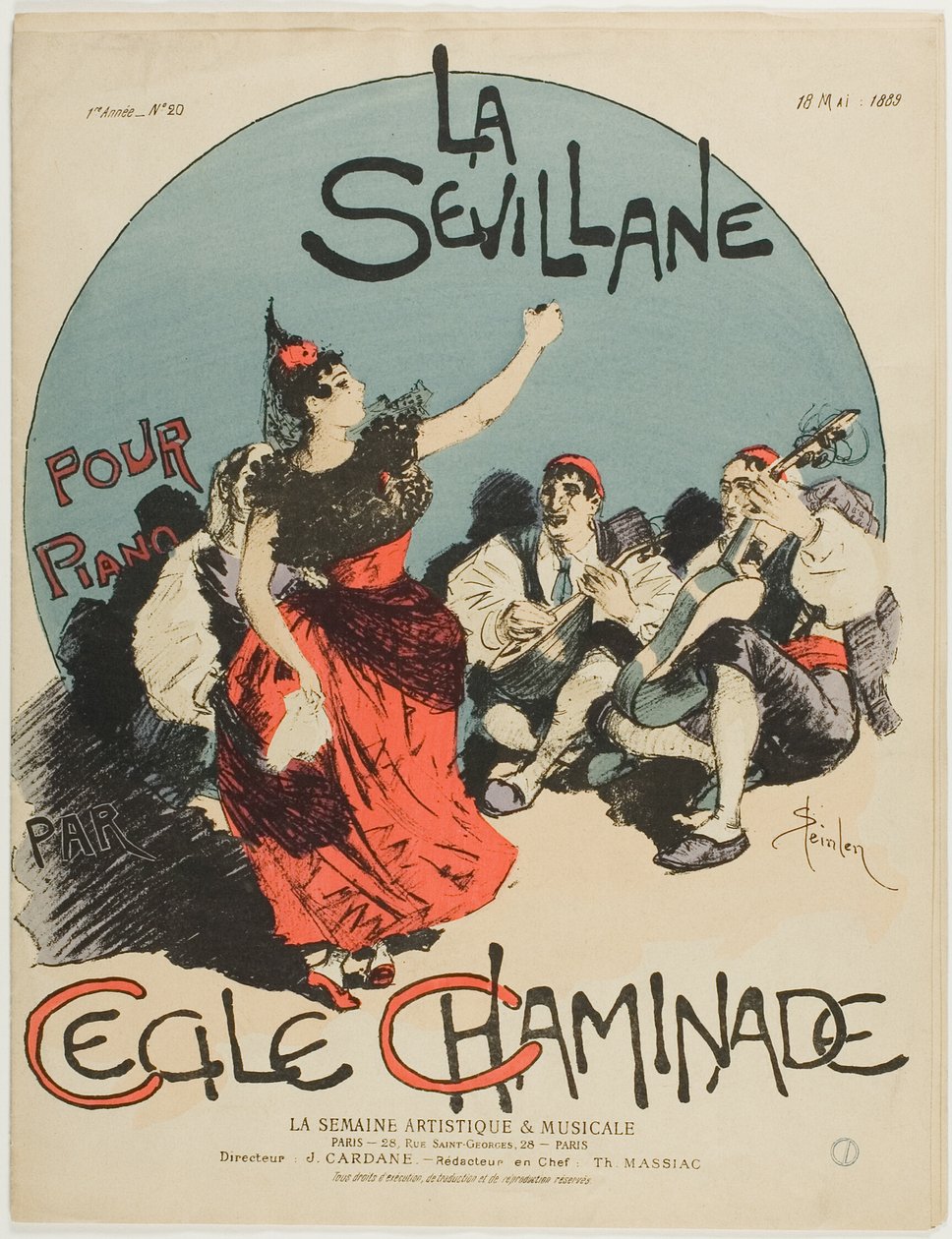 Obertura de La mujer de Sevilla, para piano, de Cecile Chaminade de Théophile Alexandre Pierre Steinlen