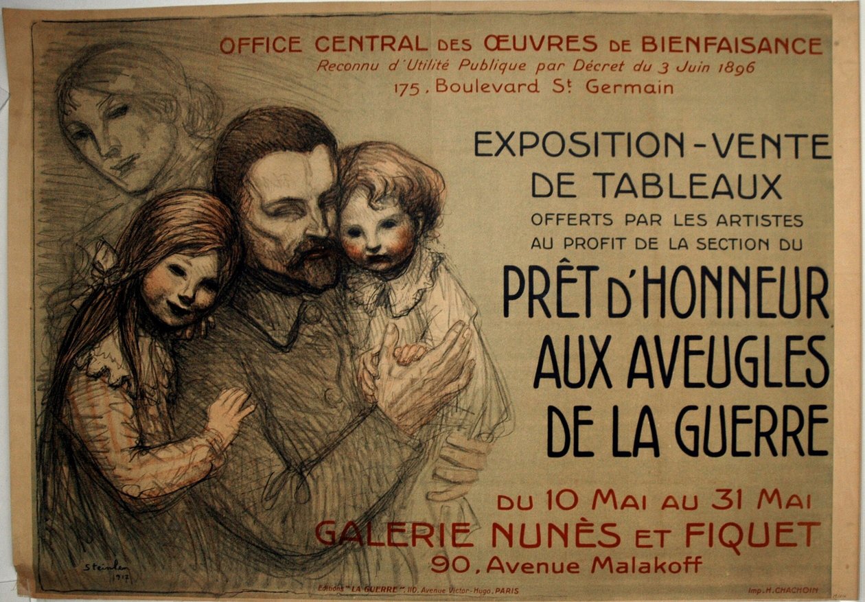 Listos para honrar a los ciegos de guerra de Théophile Alexandre Pierre Steinlen