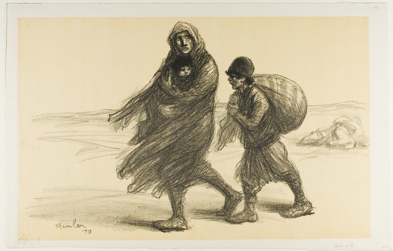 Éxodo serbio, plato veintiuno de Actualités de Théophile Alexandre Pierre Steinlen