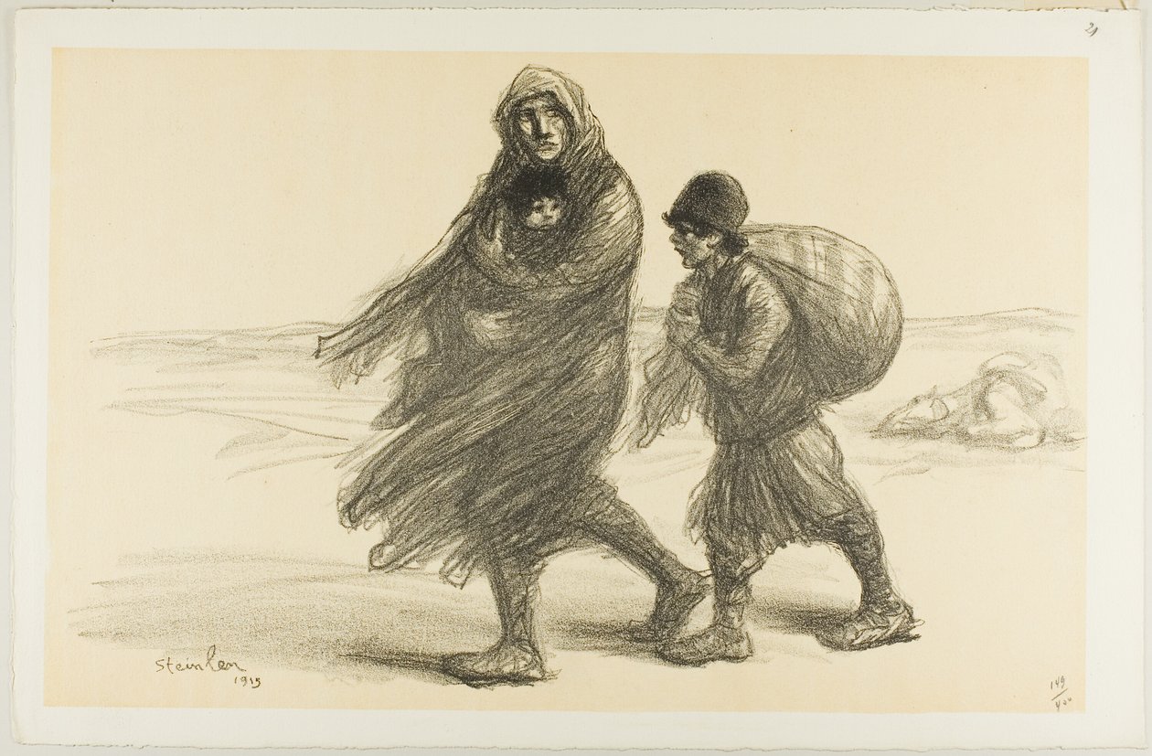 Éxodo serbio, plato veintiuno de Actualités de Théophile Alexandre Pierre Steinlen