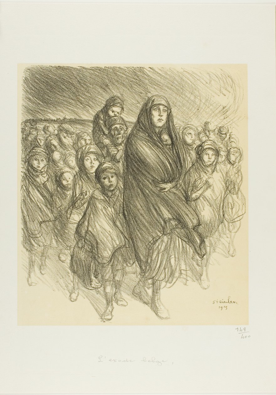 El éxodo belga de Théophile Alexandre Pierre Steinlen