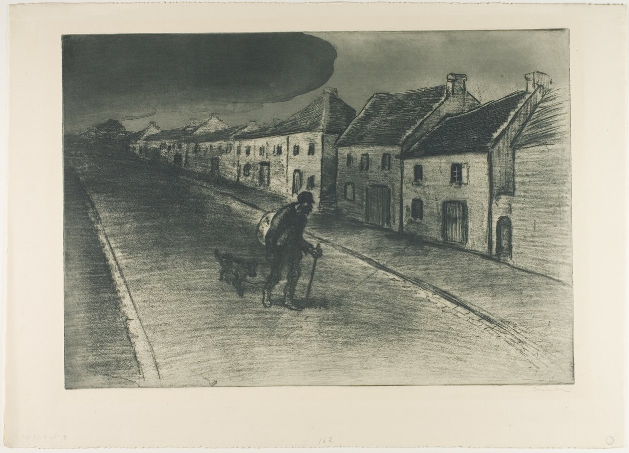 Vagabundo de paso por un pueblo dormido de Théophile Alexandre Pierre Steinlen