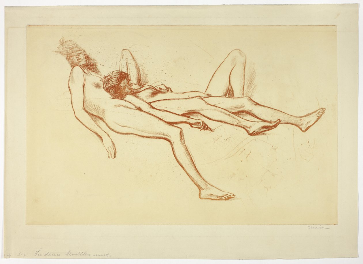 Dos modelos desnudas de Théophile Alexandre Pierre Steinlen