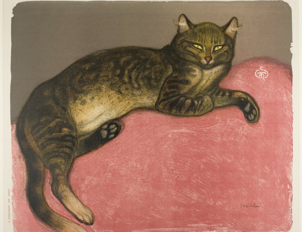 Invierno: Gato en un cojín de Théophile Alexandre Pierre Steinlen