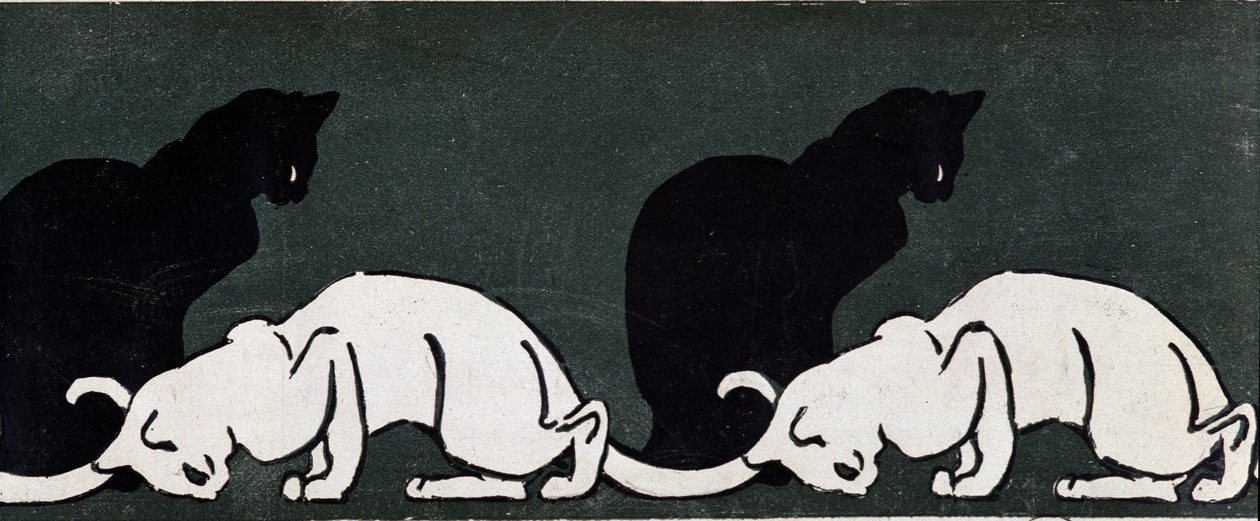 Gatos por Steinlen de Théophile Alexandre Steinlen