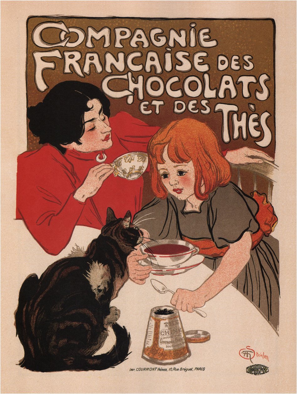 Cartel de la Compañía Francesa de Chocolate y Té, 1895 de Théophile Alexandre Steinlen