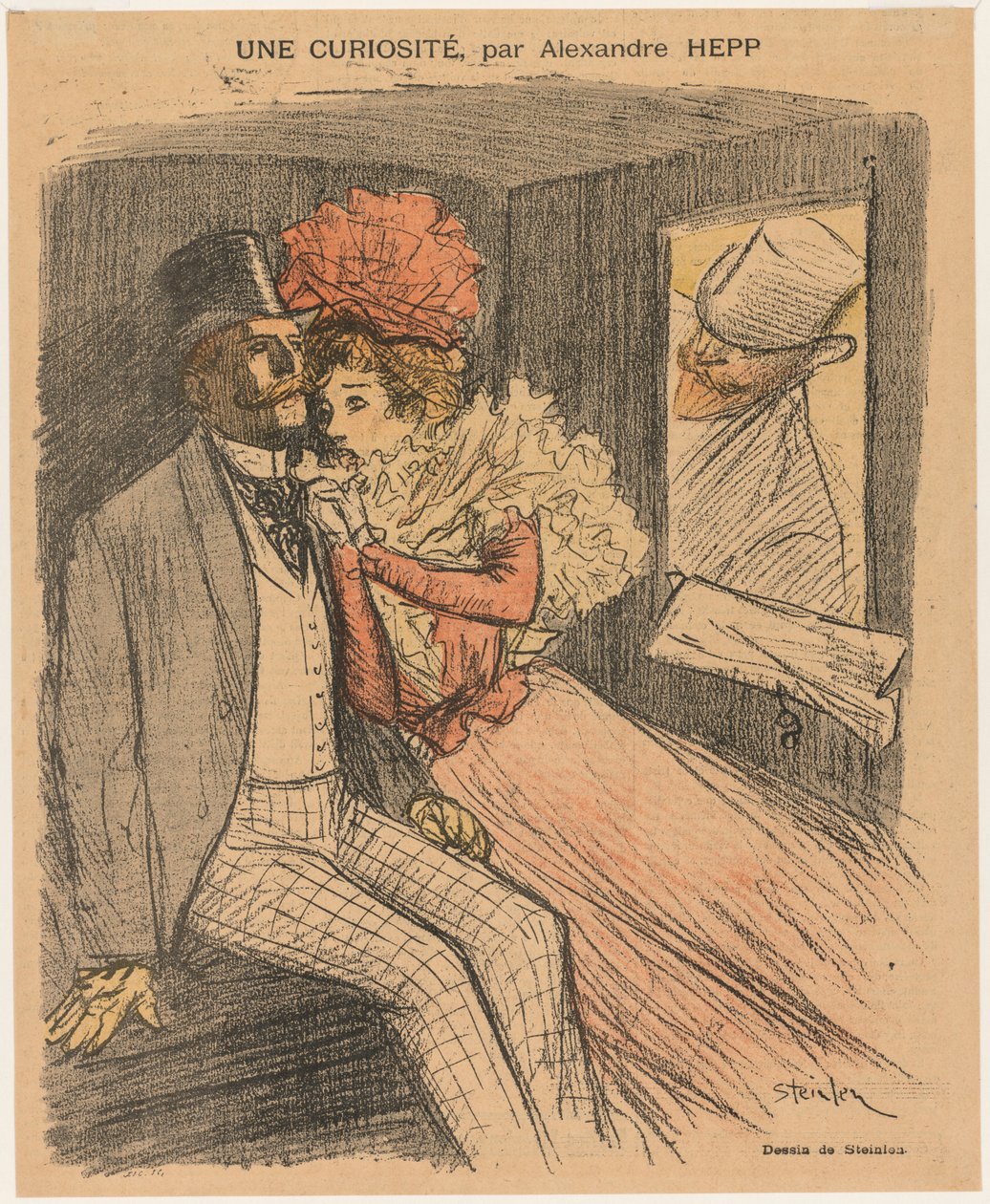 Gil Blas Illustré: Une Curiosité, por Alexandre Hepp, 1897 de Théophile Alexandre Steinlen