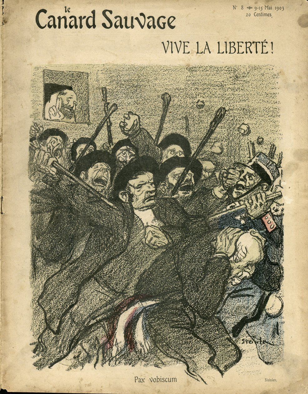 Ilustración de Steinlen (1859-1923) para la portada de El pato salvaje de Théophile Alexandre Steinlen