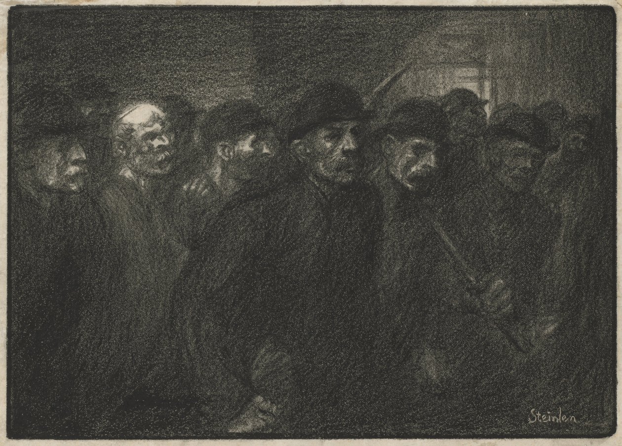 Trabajadores saliendo de la fábrica de Théophile Alexandre Steinlen