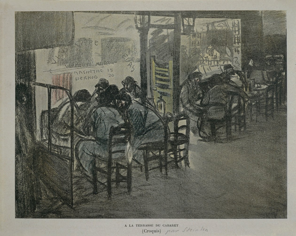 París en la terraza de un café de Théophile Alexandre Steinlen