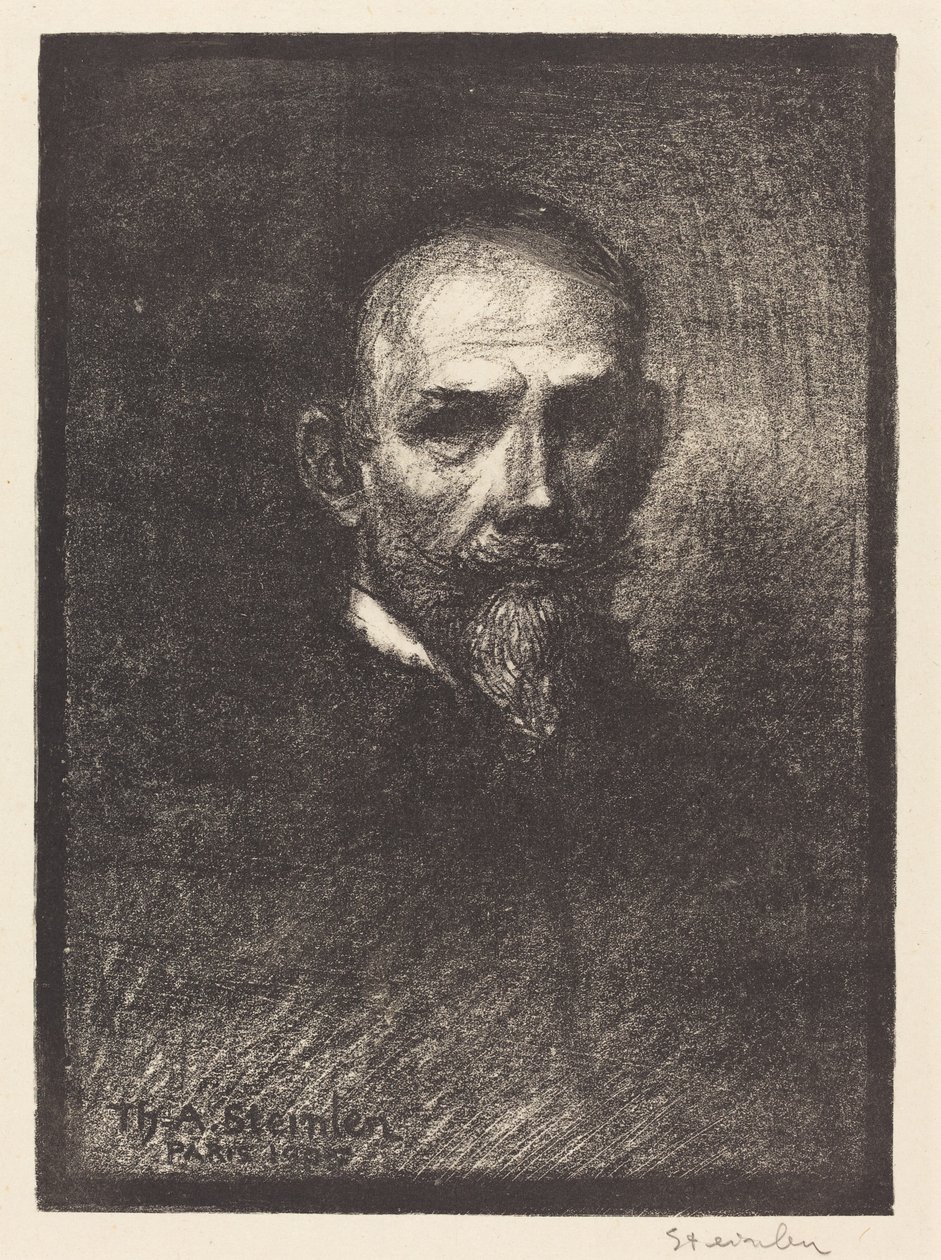Autorretrato (Steinlen de frente, cabeza recta) de Théophile Alexandre Steinlen