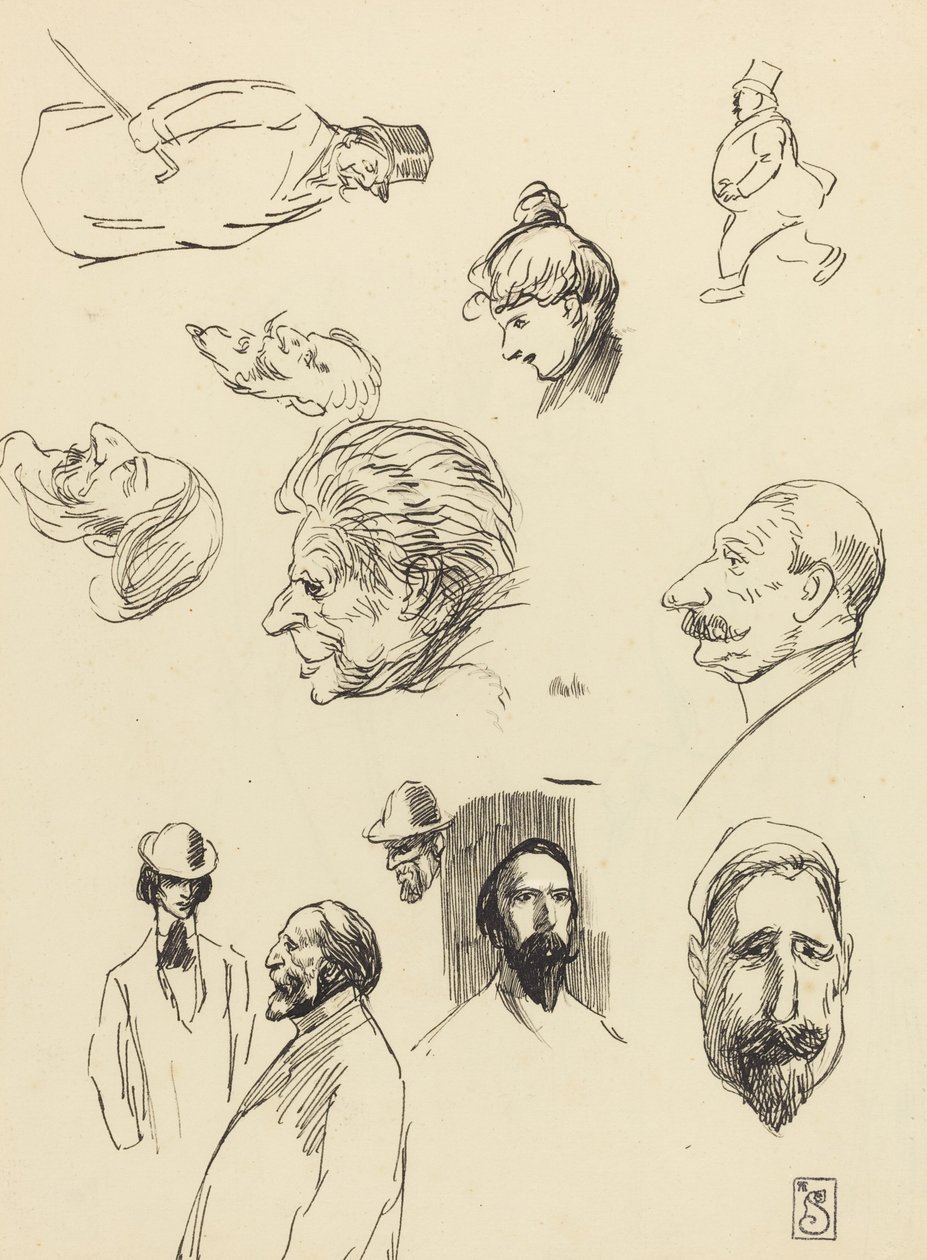 Estudios de Figuras y Cabezas de Théophile Alexandre Steinlen
