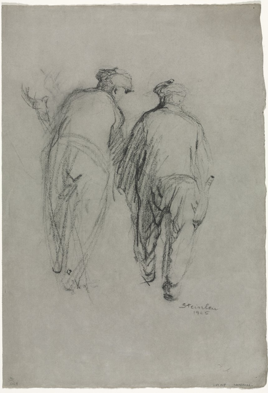 Dos hombres trabajando, vista trasera de Théophile Alexandre Steinlen