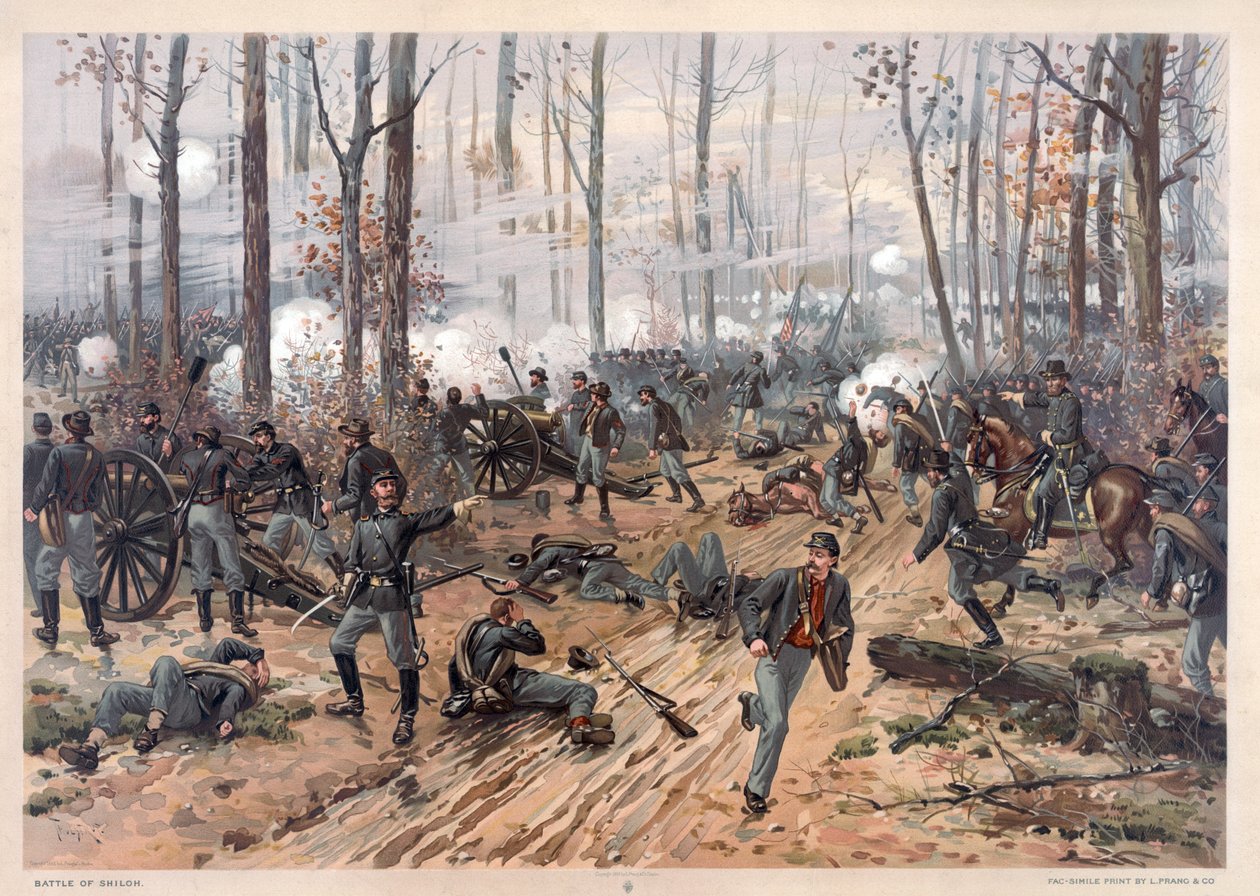 Batalla de Shiloh, pub. L Prang & Co., 1886 de Thure de Thulstrup