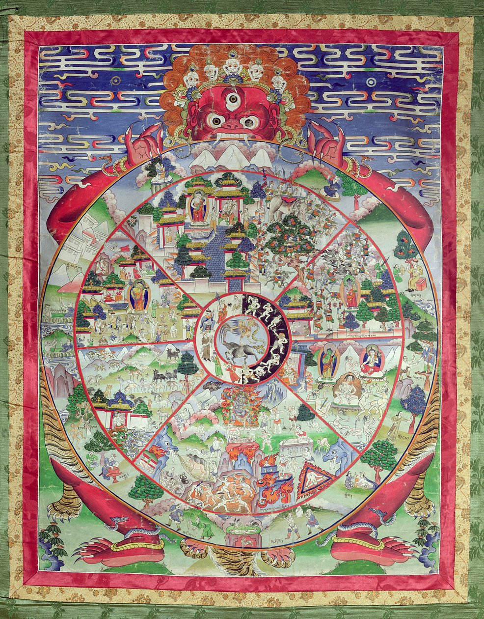 Dharmachakra, Rueda de la Existencia Transmigratoria de Tibetan School