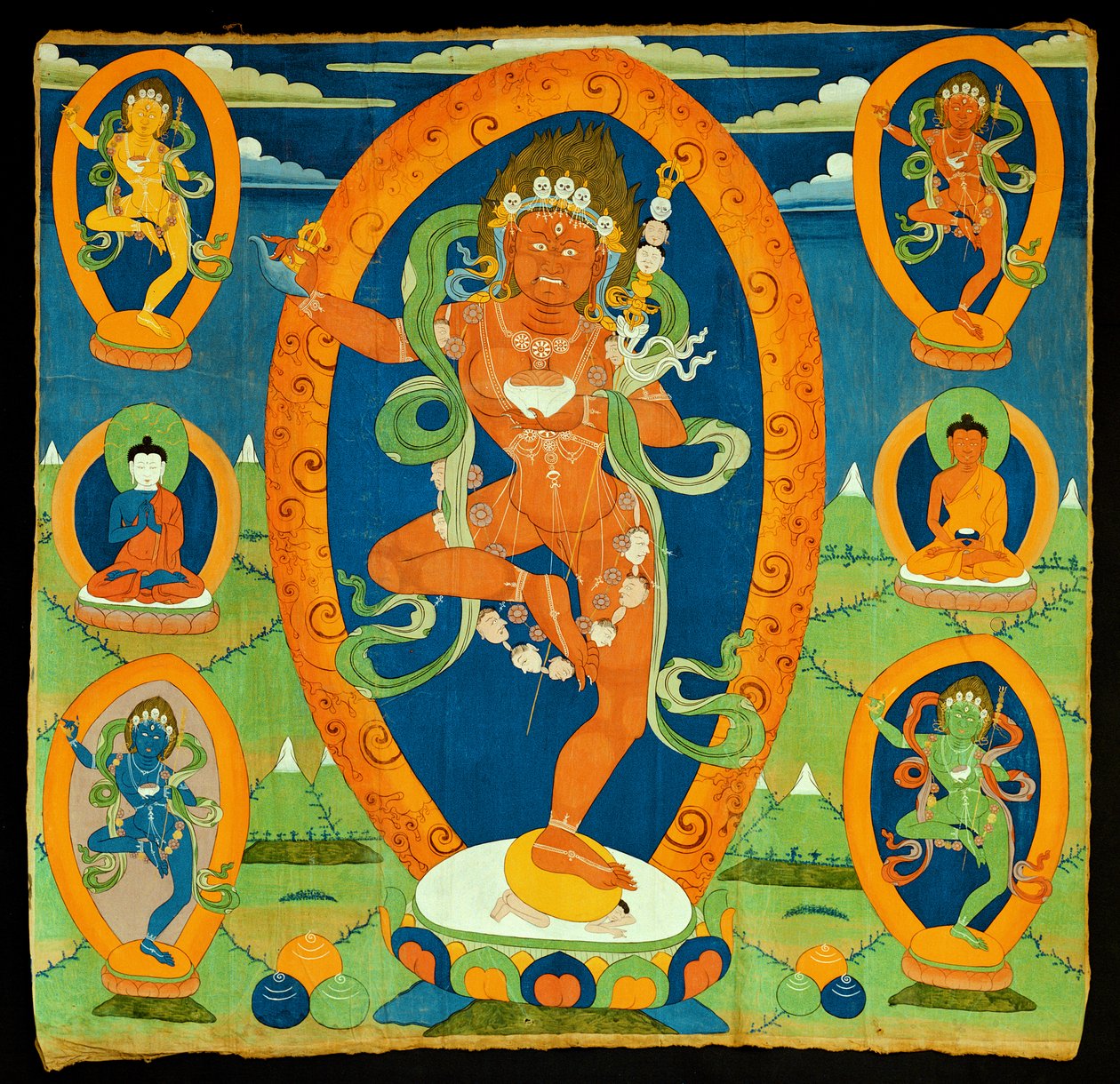 Pintura Thangka que representa a la Dakini Vajravarahi (Do rje pag mo) tibetana, siglo XIX de Tibetan School