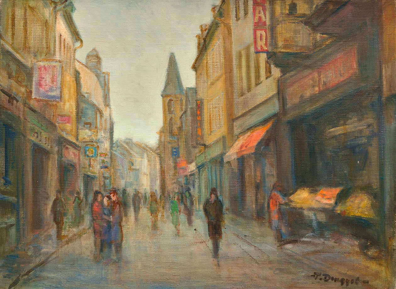 Calle bajo la lluvia (París) de Tibor Dengyel