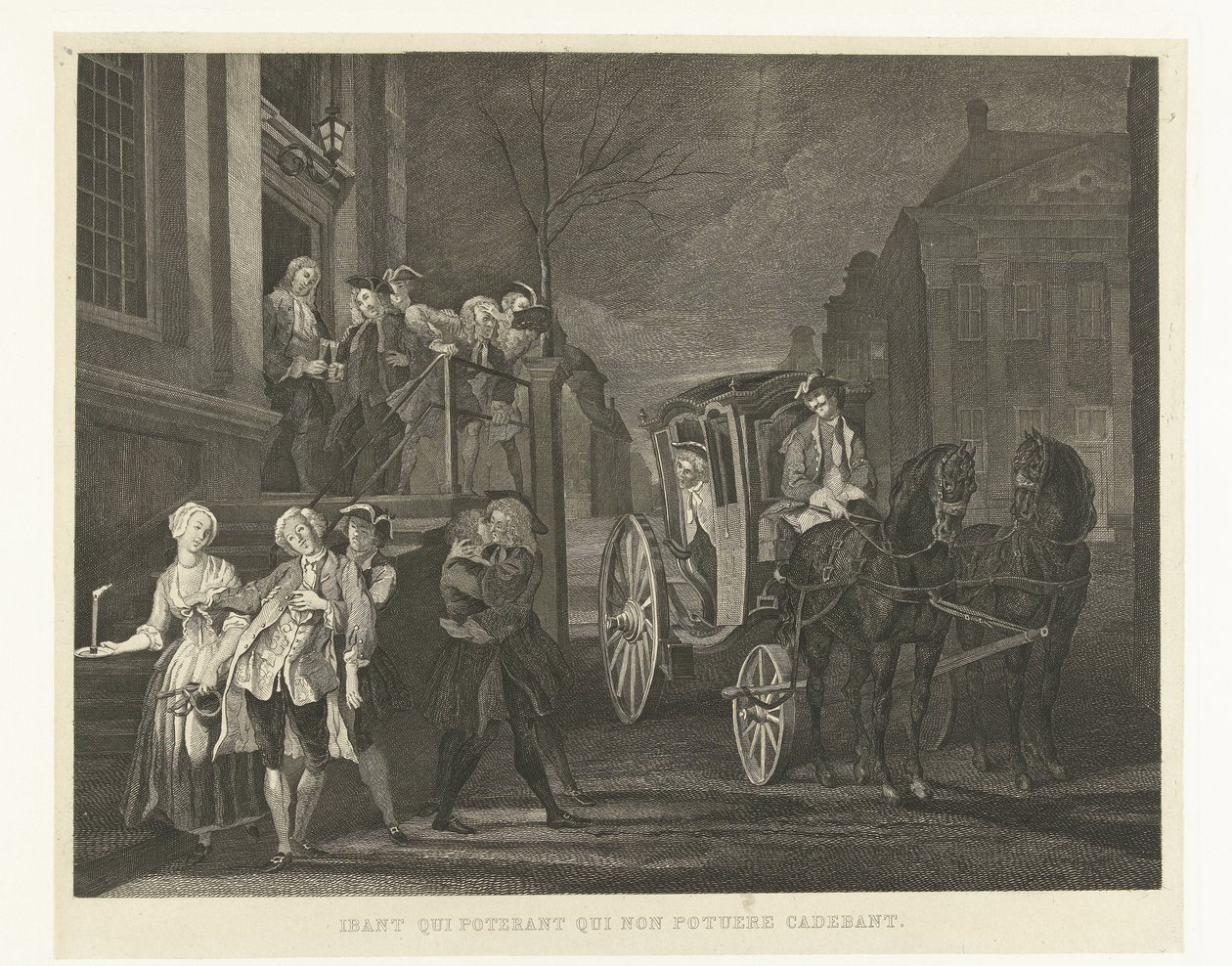 Los que pudieron caminar se fueron a pie, los que ya no pudieron más cayeron Ibant qui poterant qui non potuere cadebant (título sobre objeto) Nelri a Cornelis Troost (título de la serie) de Tieleman Cato Bruining