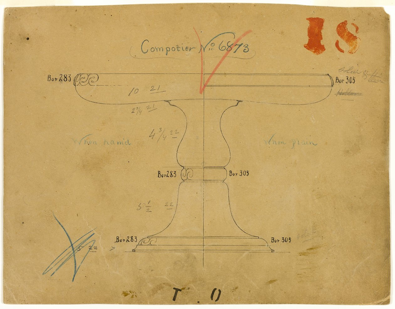 Diseño para Compotier No. 6873 de Tiffany and Company