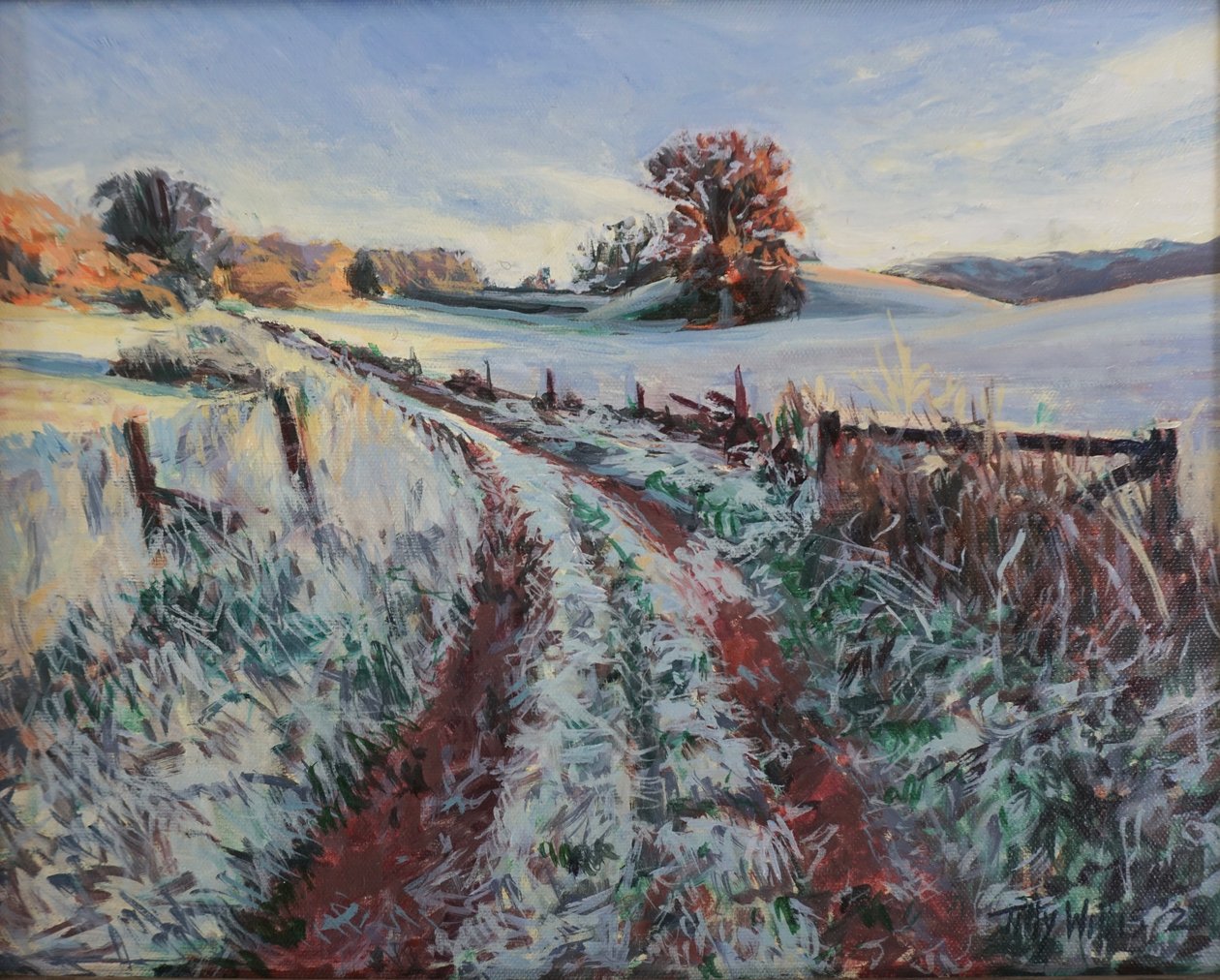 Frozen Morning, 2024 (óleo sobre tabla) de Tilly Willis