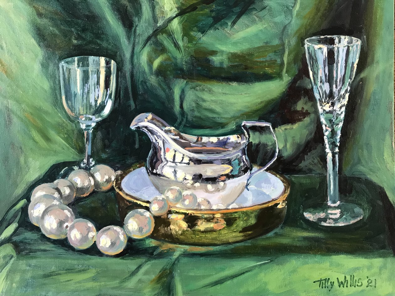 Bodegón con Jarra de Plata 2021 (óleo sobre lienzo) de Tilly Willis