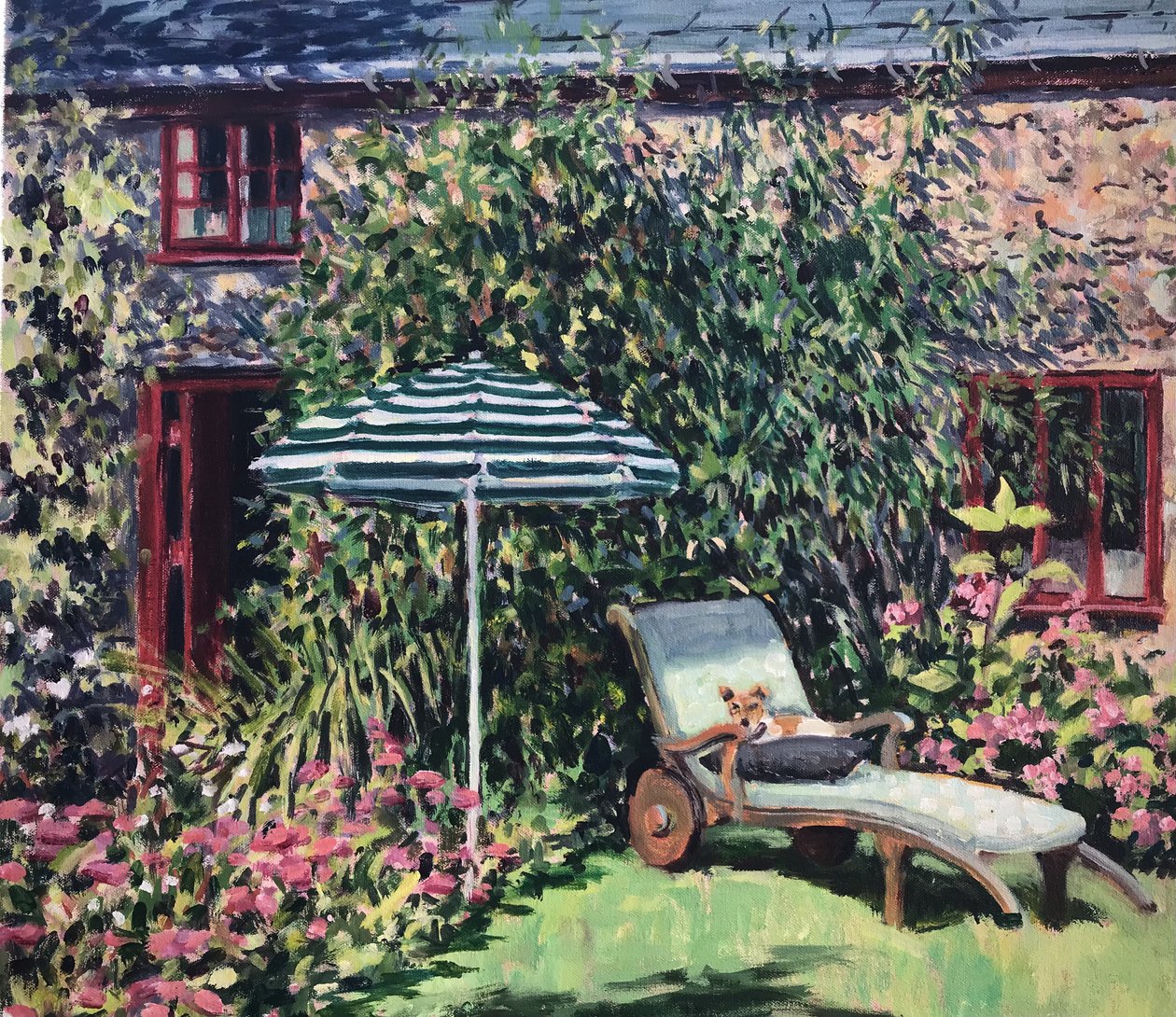Bajo la sombrilla 2021 (óleo sobre lienzo) de Tilly Willis