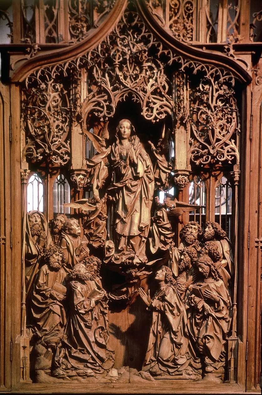 Asunción de la Virgen, panel central del Marienaltar, 1505-10 de Tilman Riemenschneider