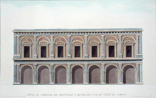 Residencia del Cardenal de Granvelle (1517-86), Bruselas, vista desde el jardín, de 