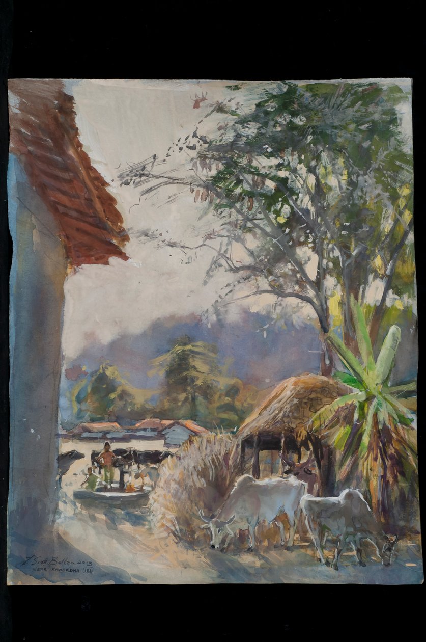 Aldea de Kawardha con vacas, 2013 de Tim Scott Bolton