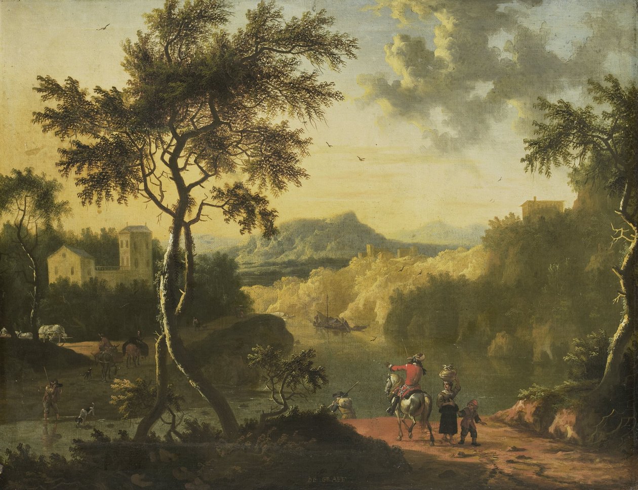 Paisaje italiano de Timotheus de Graef (attributed to)